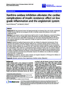 Biology / Diabetes / Inborn errors of purine-pyrimidine metabolism / Heart diseases / Cardiomyopathy / Xanthine oxidase / Allopurinol / Hyperuricemia / Insulin resistance / Health / Medicine / Uric acid