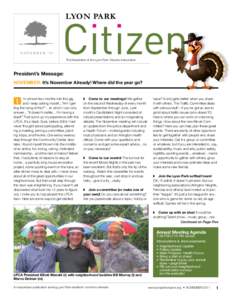 LYON PARK  NOVEMBER ’11 Citizen The Newsletter of the Lyon Park Citizens Association