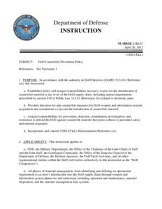 DoD Instruction[removed], April 26, 2013