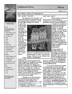 Laketown News  Fall 2013 Volume 26, No. 4  Terry Hofmeyer, Laketown Township Supervisor