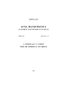SEPAUATUM  ACTA MATHEMATICA ACADEMIAE SCIENTIARUM HUNGARICAE  TOMUS VIII