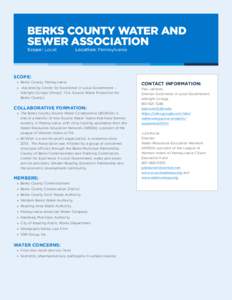 BERKS COUNTY WATER AND SEWER ASSOCIATION Scope: Local Location: Pennsylvania