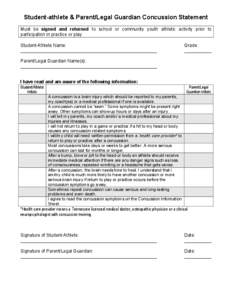 Second-impact syndrome / Neurotrauma / Concussion / Concussion grading systems