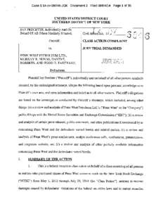 Jay Frechter, et al. v. Penn West Petroleum Ltd., et al. 14-CV[removed]Class Action Complaint