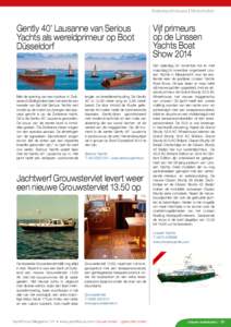 Watersportnieuws | Motorboten  Gently 40’ Lausanne van Serious Yachts als wereldprimeur op Boot Düsseldorf