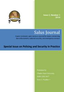 Issue 2, Number[removed]Salus Journal A peer-reviewed, open access e-journal for topics concerning law enforcement, national security, and emergency services