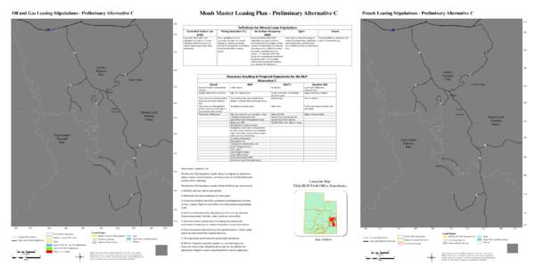 Moab Master Leasing Plan - Preliminary Alternative C  Oil and Gas Leasing Stipulations - Preliminary Alternative C Potash Leasing Stipulations - Preliminary Alternative C 21S