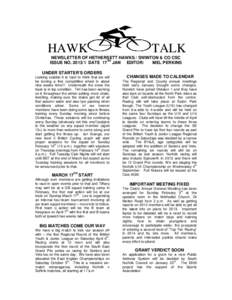 HAWK  TALK NEWSLETTER OF HETHERSETT HAWKS / SWINTON & CO CSC TH