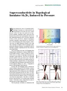 Vol.27 No[removed]Research Archives Superconductivity in Topological Insulator Sb2Te3 Induced by Pressure
