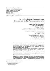 Papers on Social Representations Textes sur les représentations sociales Volume 10, pages[removed])