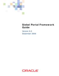 Siebel Portal Framework Guide