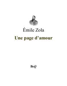 Émile Zola Une page d’amour BeQ  Émile Zola