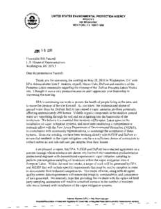 Letter from EPA Regional Administrator Judith Enck to U.S. Representative Bill Pascrell