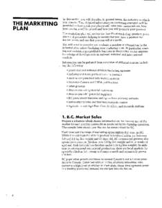 Marketing Plan: Chicken Broiler Example: Preparing a Business Plan: A Guide for Agricultural Producers - BCMAFF