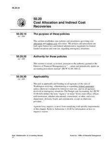 [removed]Cost Allocation and Indirect Cost Recoveries[removed]