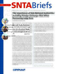 noTE NO. 2 – july[removed]SNTABriefs Sharing knowledge, experiences, and innovations in sub-sovereign financing for infrastructure  The Importance of Sub-National Authorities