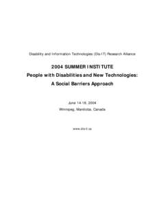 New Technologies and People with Disabilities