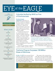 EYE of the EAGLE Colombia Verified by WHO as Free of Onchocerciasis Winter 2014