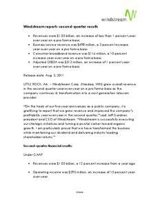 Microsoft Word - 2Q Earnings Formatted.doc