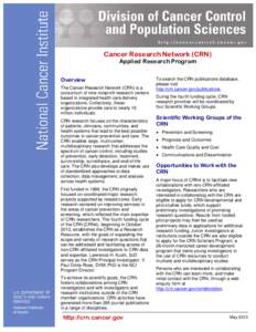 Cancer Research Network (CRN) fact sheet