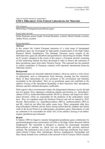 International Foundation HFSJG Activity Report 2002 Name of research institute or organization:  EMPA Dübendorf, Swiss Federal Laboratories for Materials