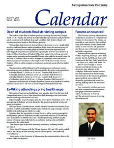 Calendar Metropolitan State University March 14, 2014 Vol. 41 No. 53