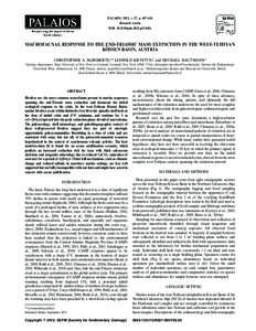 PALAIOS, 2012, v. 27, p. 607–616 Research Article DOI: [removed]palo.2012.p12-043r MACROFAUNAL RESPONSE TO THE END-TRIASSIC MASS EXTINCTION IN THE WEST-TETHYAN ¨ SSEN BASIN, AUSTRIA