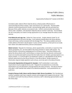 Public library advocacy / Twin Lakes Library System / Public library / Nampa Public Library / Idaho