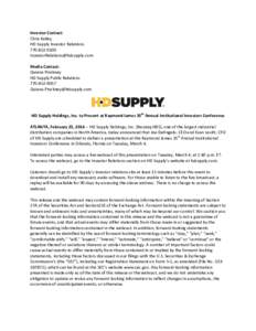 Investor Contact: Chris Kelley HD Supply Investor RelationsMedia Contact: