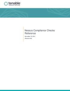 Nessus Compliance Checks Reference November 18, 2014 (Revision 60)  Table of Contents