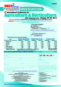 Agri[removed]Offline Registration 3rd International Conference on  Agriculture & Horticulture