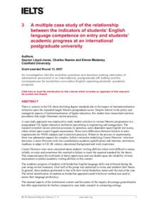 3  A multiple case study of the relationship between the indicators of students’ English language competence on entry and students’ academic progress at an international