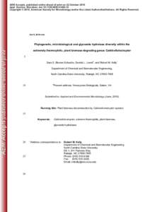 AEM Accepts, published online ahead of print on 22 October 2010 Appl. Environ. Microbiol. doi:[removed]AEM[removed]Copyright © 2010, American Society for Microbiology and/or the Listed Authors/Institutions. All Rights R