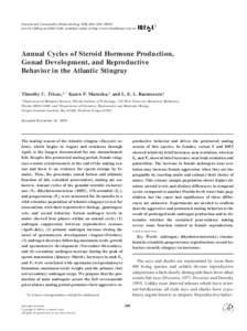 General and Comparative Endocrinology 118, 209 –doi:gcen, available online at http://www.idealibrary.com on Annual Cycles of Steroid Hormone Production, Gonad Development, and Reproductive 