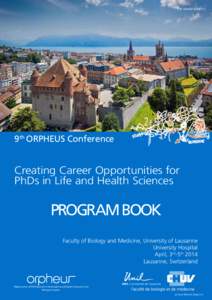 9th ORPHEUS Conference  Creating Career Opportunities for PhDs in Life and Health Sciences  PROGRAM BOOK