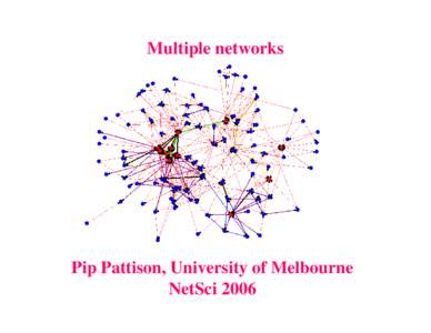 Multiple networks  Pip Pattison, University of Melbourne NetSci 2006  Outline