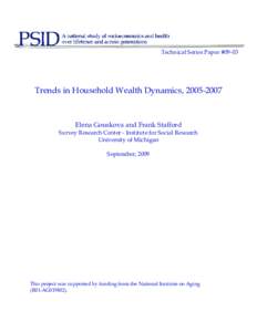 Macroeconomics / Wealth / Panel Study of Income Dynamics / Distribution of wealth / Millionaire / Demographics of the United States / Asset poverty / Wealth inequality in the United States / Economics / Statistics / Econometrics