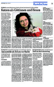 Rundschau  Linth-Zeitung Freitag, 12. Mai 2006 St. Gallen Ein neues Katzenmuseum Schweiz soll innert zwei Jahren in St. Gallen entstehen
