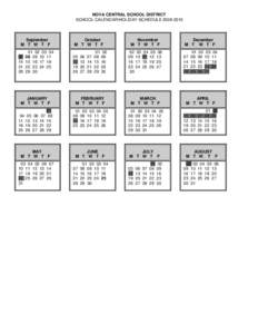 NOVA CENTRAL SCHOOL DISTRICT SCHOOL CALENDAR/HOLIDAY SCHEDULE[removed]September M T W T F 07