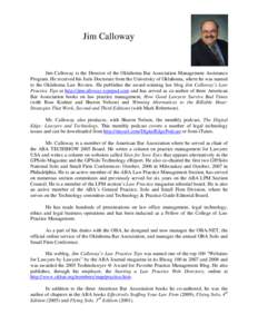Microsoft Word - Jim Calloway bio[removed]doc