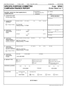 Texas Ethics Commission  P.O.Box[removed]Austin, Texas[removed]