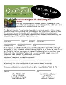 Quarryhill Fall 2014-Spring 2015 Tour Brochure