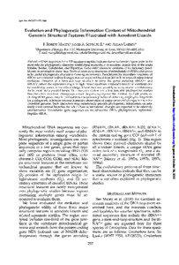 Syst. Biol. 49(2):[removed],2000  Evolution and Phylogenetic Information Content of Mitochondrial