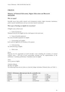 Terms of Reference - ERA.Net RUS Plus Joint Call  FRANCE Ministry of National Education, Higher Education and Research MENESR Who can apply?