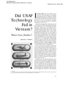 Did USAF Technology Fail in Vietnam? Three Case Studies