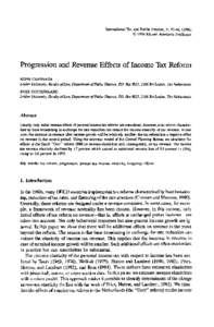 InternationalTax and Public Finance, 3:1996 KluwerAcademicPublishers Progression and Revenue Effects of Income Tax Reform KOEN CAMINADA