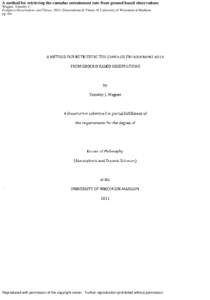 A method for retrieving the cumulus entrainment rate from ground based observations Wagner, Timothy J. ProQuest Dissertations and Theses; 2011; Dissertations & Theses @ University of Wisconsin at Madison pg. n/a  Reprodu