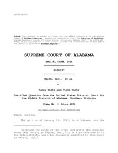 REL:[removed]Notice: This opinion is subject to formal revision before publication in the advance sheets of Southern Reporter. Readers are requested to notify the Reporter of Decisions, Alabama Appellate Courts, 300 D