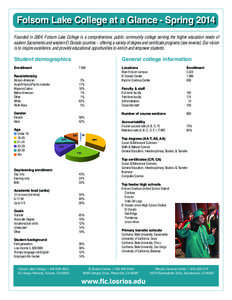 Northern California / California Community Colleges System / Sacramento County /  California / Folsom Lake College / Sacramento /  California / Folsom Cordova Unified School District / Folsom Lake / Geography of California / Folsom /  California / Sacramento metropolitan area