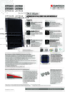 STP265S - 20/Web STP260S - 20/Web 265 Watt  MONOCRYSTALLINE SOLAR MODULE